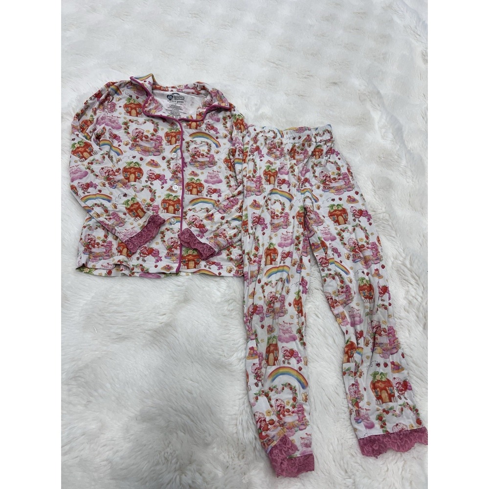 Strawberry Shortcake  Care Bear Button Sweet Pea Pants Bamboo 2 Piece Pajamas 5t
